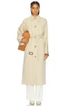 Totême Tumbled Cotton-silk Belted Long Trench Coat In Sand
