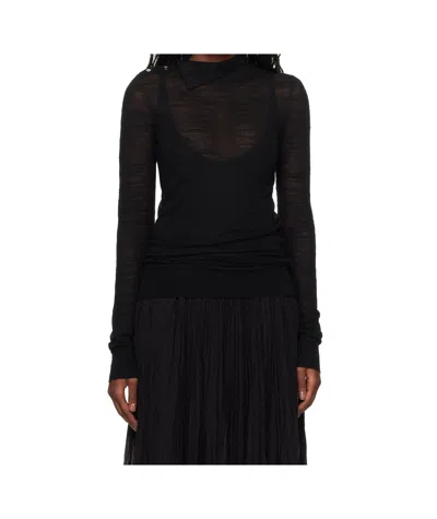 Totême Turtleneck Knitted Jumper In Black