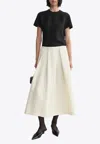 Totême Wool Silk Twinflower Skirt Macadamia In Cream