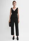Totême Twist Drape Top Black In Black