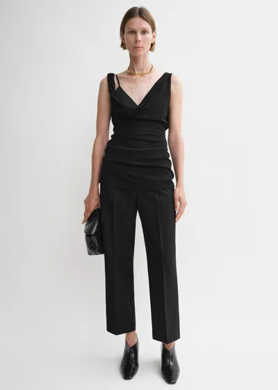 Totême Twist Drape Top Black