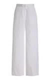 Totême Womens Toteme Twisted Seam Mid-rise Cotton Trousers In White