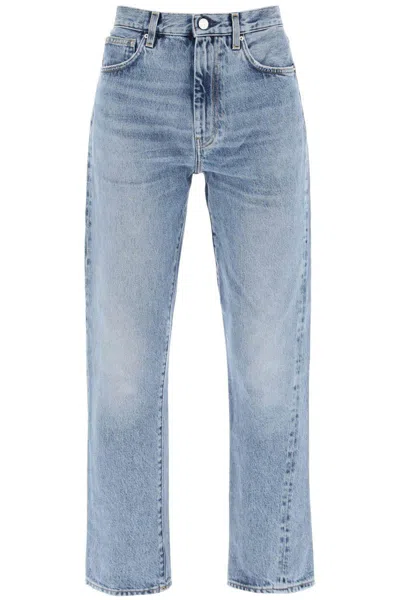 Totême Twisted Seam Cropped Jeans In Blu