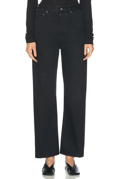 Totême Twisted Seam Full Length Straight Leg In Faded Black