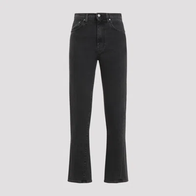 Totême Twisted Cotton Denim Jeans In Grey