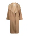 Totême Oversized Two-tone Wool And Cashmere-blend Coat In Brown