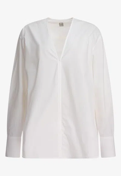 Totême V-neck Long-sleeved Blouse