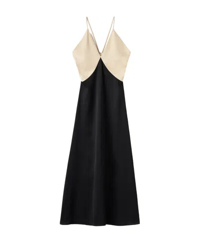 Totême V-neck Maxi Dress In Black