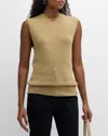 Totême Knit Terry Cotton Blend Vest In Beige