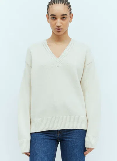 Totême Ribbed Wool And Cashmere-blend Sweater In Beige