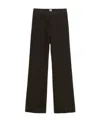 Totême Velour High-waisted Flared Trousers In Black