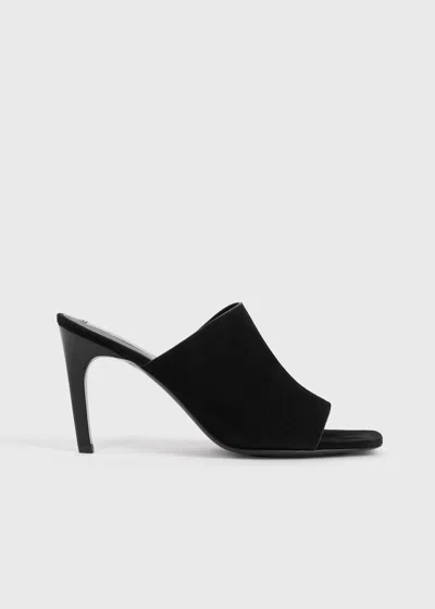 Totême Velour-leather Bandeau Mules Black