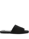 Totême Black Velour-leather Bandeau Sandals