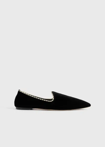 TOTÊME VELVET VENETIAN SLIPPERS BLACK