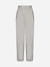 TOTÊME VISCOSE AND LINEN-BLEND TAILORED TROUSERS