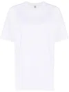 Totême Toteme Monogram Embroidered Curved T Shirt In White