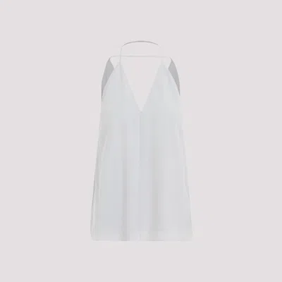 TOTÊME WHITE DOUBLE-HALTER SILK TOP