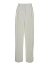 Totême White High-waist Pants With Pences In White
