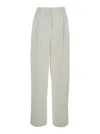 Totême White High-waist Pants With Pences In White