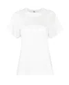 Totême Embroidered Ribbed Stretch-cotton Jersey T-shirt In White