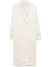 Totême Satin Midi Dress In White