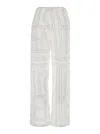 Totême Embroidered Organic Cotton And Silk-blend Wide-leg Pants In White