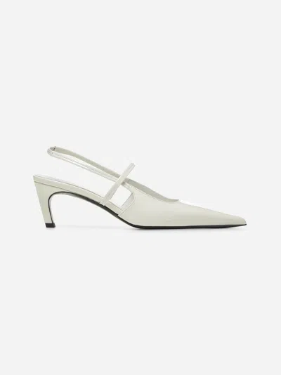 Totême Toteme Sharp Kitten Heel Slingback Pump In White