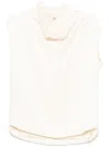 Totême Sleeveless Funnel-neck Blouse In White
