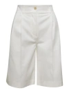 Totême Relaxed Pleated Twill Cotton Shorts In White