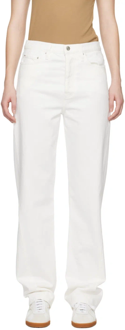 Totême White Twisted Seam Jeans In 110 Off-white