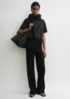 Totême Wide Knit Trousers Black In Black