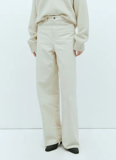 Totême Wide Leg Jeans In Beige