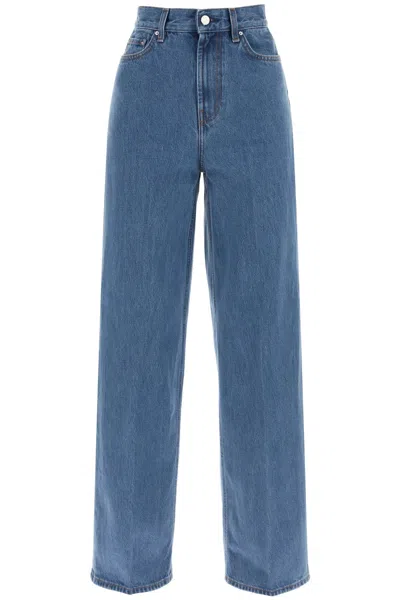 Totême Wide Leg Jeans In Organic Cotton In Blue