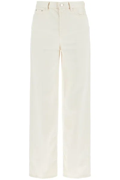 Totême Pleated High-rise Wide-leg Organic Jeans In White