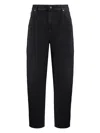 Totême Logo-embroidered Tapered-leg Jeans In Schwarz