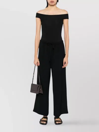 Totême Wide-leg Trousers With Drawstring Waistband In Black