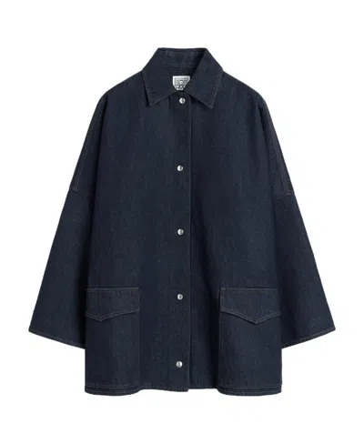 Totême Wide-sleeves Button-up Denim Jacket In Black