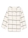 Totême Checked Cotton And Linen-blend Canvas Tunic In Neutrals