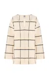 Totême Checked Cotton And Linen-blend Canvas Tunic In Ivory