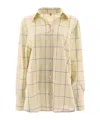 Totême Toteme Windowpane Check Oversize Organic Cotton Poplin Button-up Shirt In White