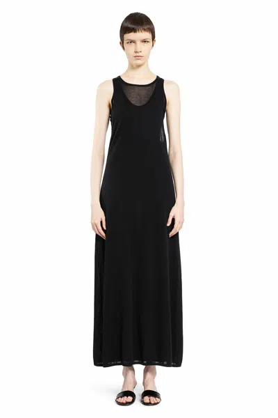 Totême Toteme Women Layered Knit Tank Long Dress In Black