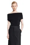 Totême Off-shoulder Evening Viscose Blend Top In Black