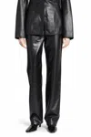 Totême Tapered Leather Trousers In Black