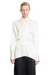 Totême Toteme Slouch Waist Satin Button-up Shirt In Off-white