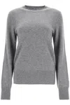 Totême Gray Cropped Crewneck Knit Sweater In Grey