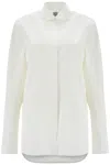 Totême Curved Hem Buttoned Shirt In White