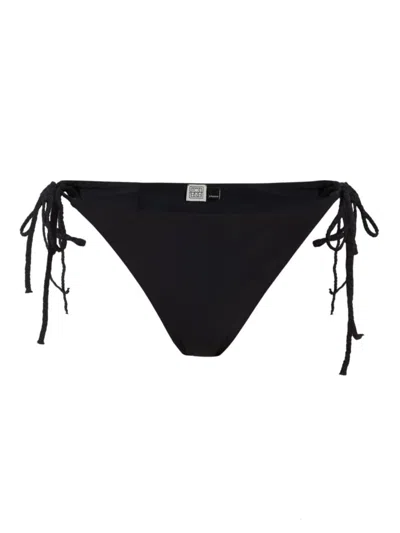 Totême Women's Braid-tie Bikini Bottom In Black