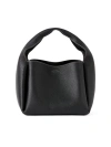 Totême Bucket Pebble Grain Leather Bag In Black Grain