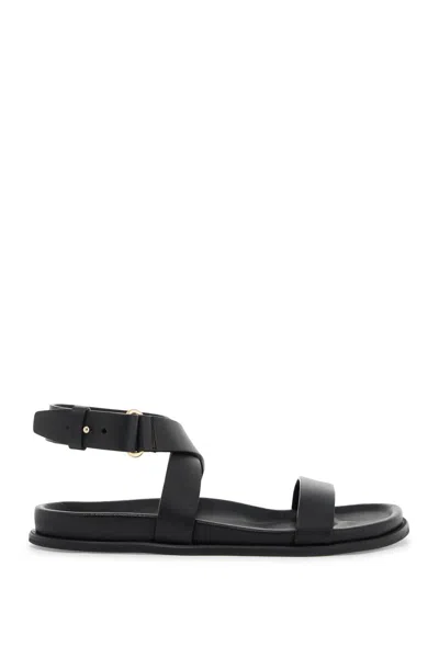 Totême Toteme The Leather Chunky Sandal In Black