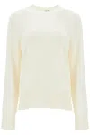 Totême Cashmere Knit Crewneck Sweater In White